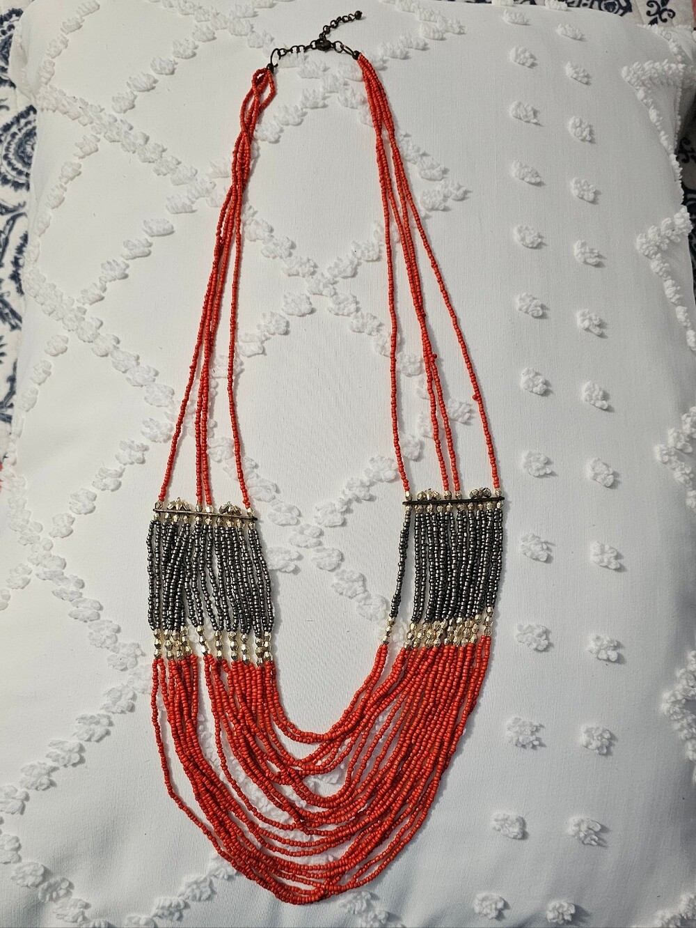 FINAL..Multi-Strand Red and Black Beaded Necklace